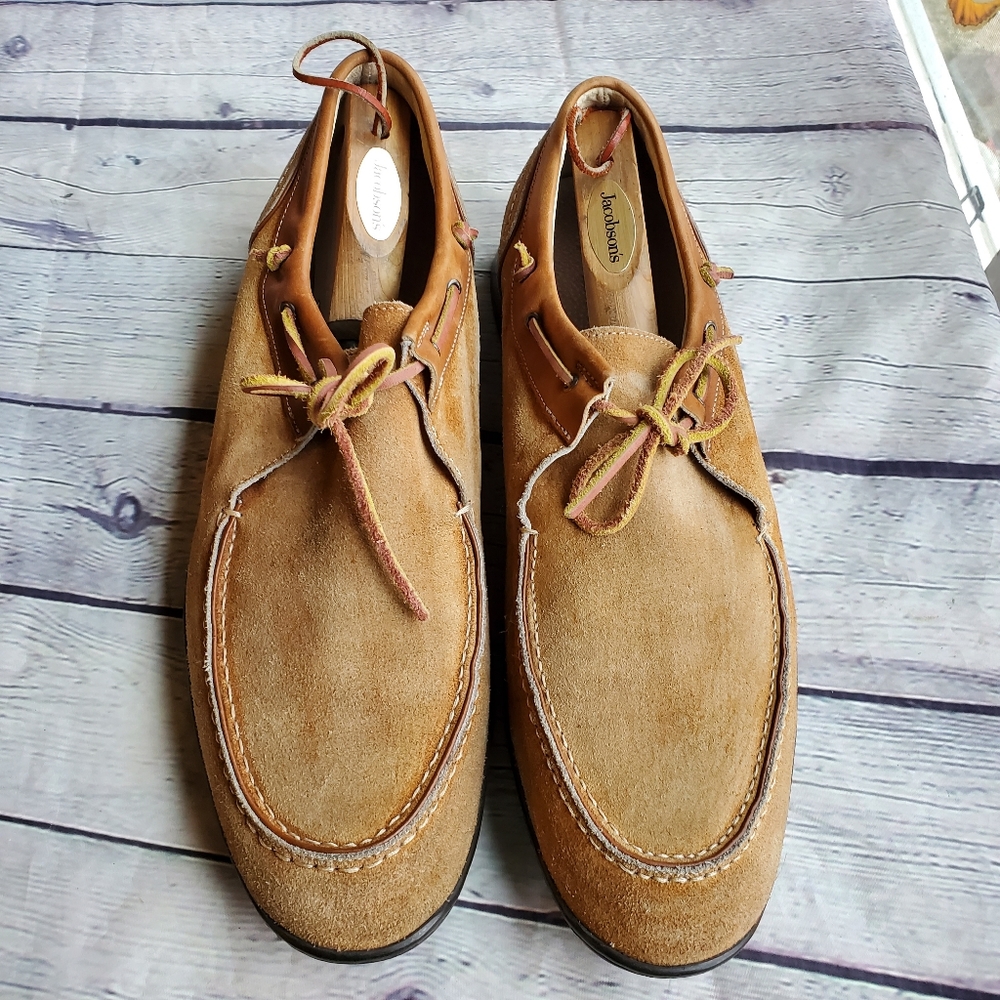 BACCO BUCCI MEN'S LOAFERS SLIP-ON SHOES TAN TIE-UP SIZE 13
